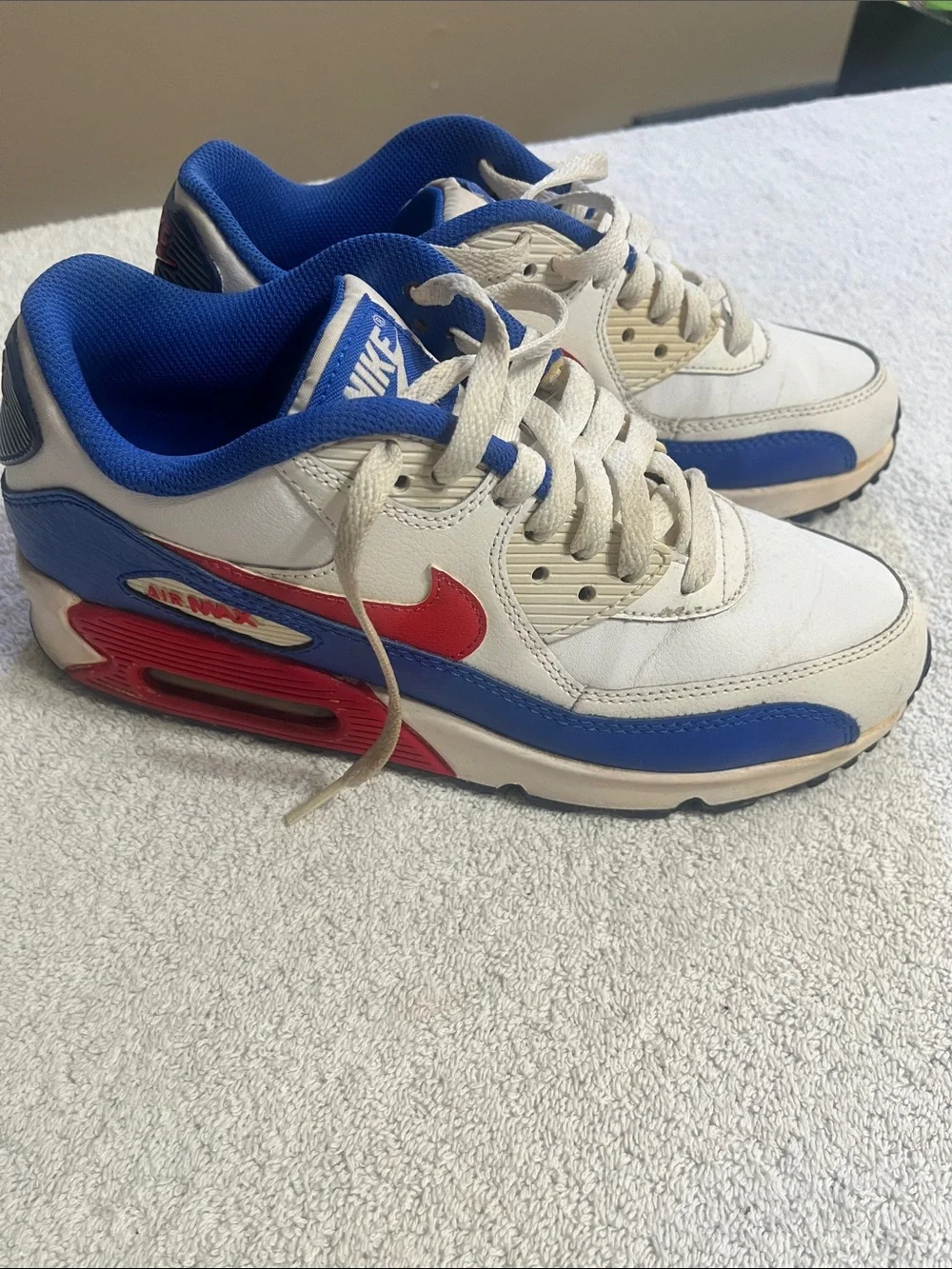 Nike Kids White/Blue/Red Air Max Style Sneakers
